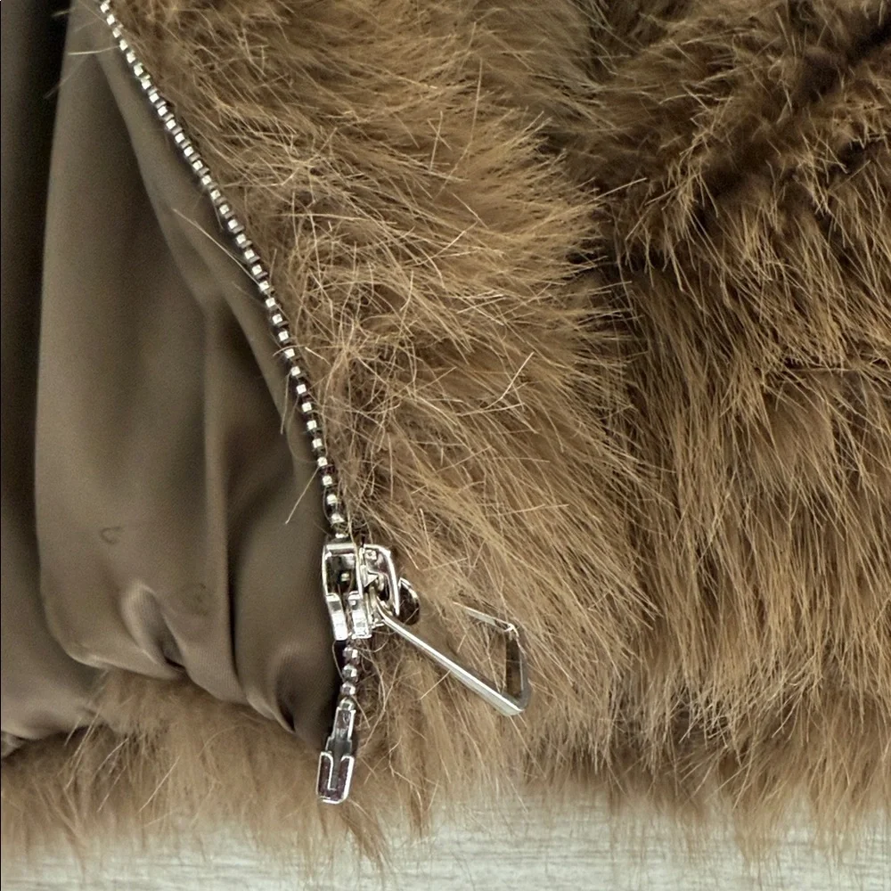 The Frankie Shop Plush Faux Fur Bomber Jacket - Picture 11 of 12